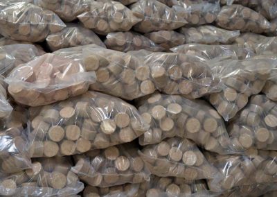Stacked briquettes